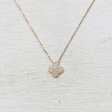 Sterling Silver CZ Clover Necklace