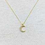 Sterling Silver Gold Plated Crescent Moon Necklace