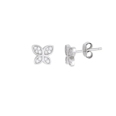 Silver Butterfly Studs