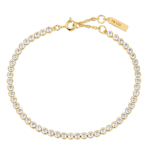 Gold Row Bezel Set Bracelet