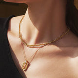 Gold Oval Hoop Necklace