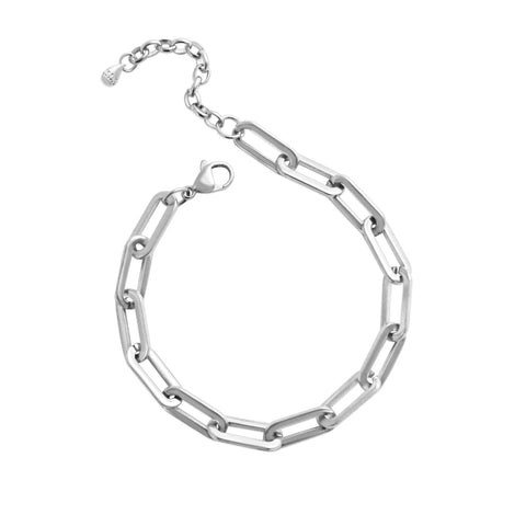 Isla Silver Paper Clip Bracelet