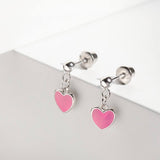 Sterling Silver Drop Heart Earriongs