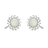 Silver Elara Opal Studs