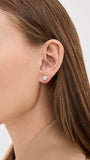 Sterling Silver CZ Bezel Set Stud Earrings