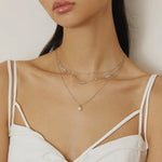 Silver Shell Pearl Drop Necklace