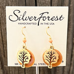 Silver Forest Coral Tree of Life Earrings