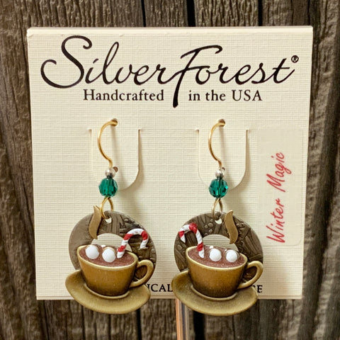 Silver Forest Hot Cocoa Earrings