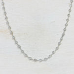 Sterling Silver Long Station Necklace