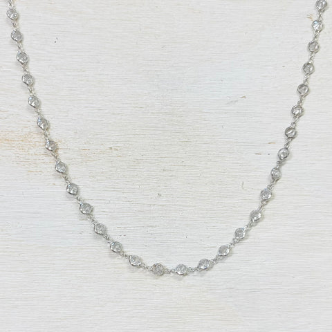 Sterling Silver Long Station Necklace