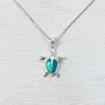 Sterling Silver Green Turtle Necklace