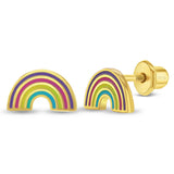 Sterling Silver Gold Plated Rainbow Earrings