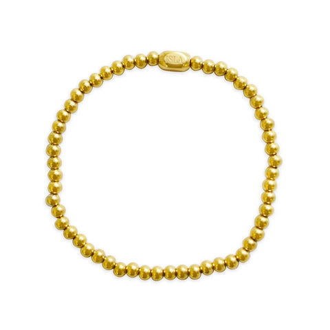 Isla Gold Plain Ball Stretch Bracelet- 4mm