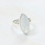 Sterling Silver Moonstone Oval Point Ring- Size 7