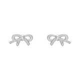 Silver Petite Bow Studs