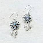 Sterling Silver Copper Turquoise Daisy Earrings