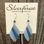 Silver Forest Blue Diamond Shape Dangle Earrings