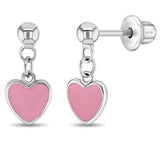 Sterling Silver Drop Heart Earriongs