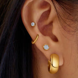 Ania Haie Gold Small Pavé Disc Stud Earrings