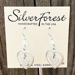 Silver Forest Heart Earrings