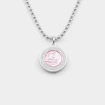 Medium St. Christopher Surf Necklace, Pink/White