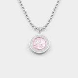 Medium St. Christopher Surf Necklace, Pink/White