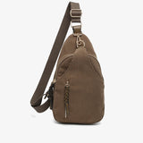 Nikki Grey Taupe Corduroy Sling Bag
