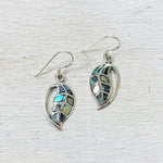 Sterling Silver Abalone Leaf Earrings