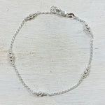 Sterling Silver Triple Ball Anklet