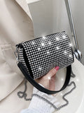 Every Hour Black/Silver Rhinestone Evening Bag