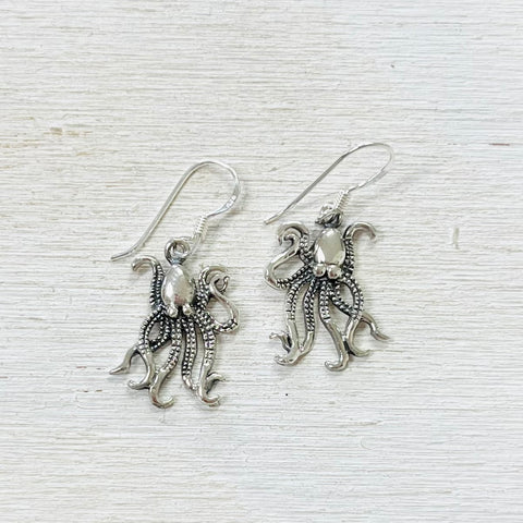 Sterling Silver Octopus Earrings