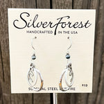 Silver Forest Squiggle in Ovals Earrings