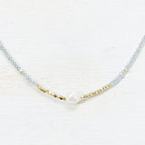 Fashion Glass Bead and Pearl Necklace