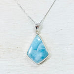 Sterling Silver Arrow Larimar Pendant Necklace