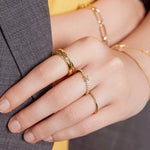 Gold Cross Double Ring- Size 7