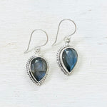 Sterling Silver Labradorite Teardrop Earrings