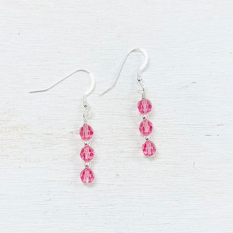 Sterling Silver October Triple Drop Earrings