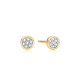 Ania Haie Gold Small Pavé Disc Stud Earrings