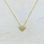 Sterling Silver CZ Heart Necklace