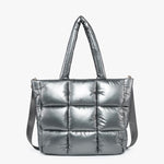 Kiersten Gunmetal Puffer Tote