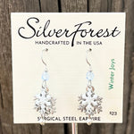 Silver Forest Snowflake Cascade Earrings