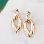 Fashion Gold Tone Link Dangle Earrings