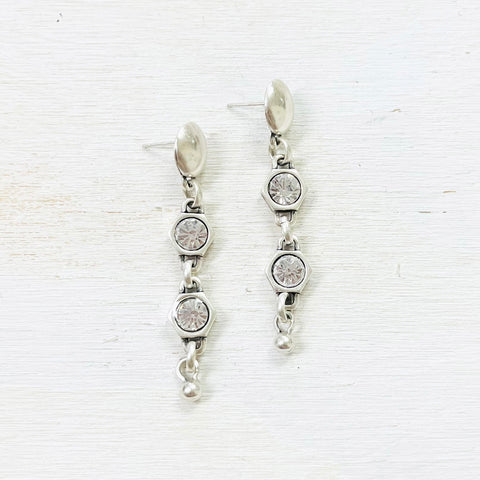 Fashion Clear Stone Dangle Earrings
