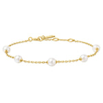 Gold Pearl Station Bracelet