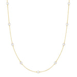 Gold Pearl Station Necklace