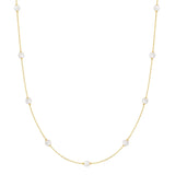 Gold Pearl Station Necklace
