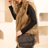 Nola Suede Crossbody- Black