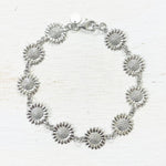 Sterling Silver Estate Sunflower Bracelet