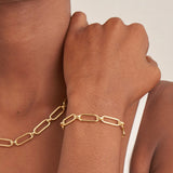 Gold Cable Connect Chunky Chain Bracelet