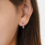 Sterling Silver Heart Huggie Hoops